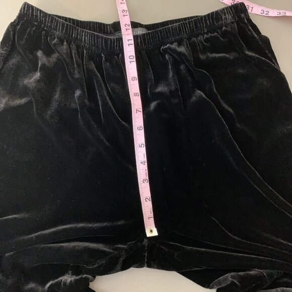 Cut Loose Womens Size M Black Velvet Pull On Pants Rayon Silk Ankle Holiday - Picture 10 of 13